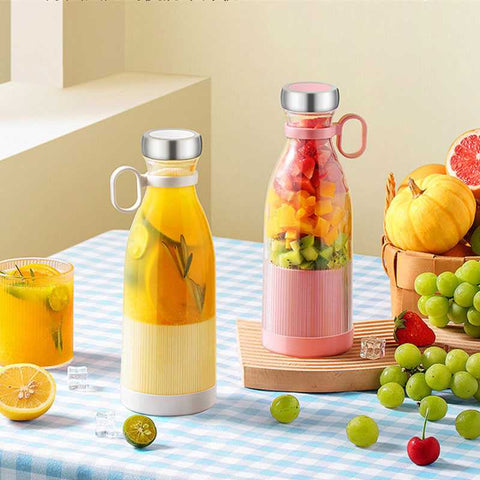 Portable and Electric Blender Bottle Juicer for Shakes and Smoothies, Mini Juicer Bottle for Traveling (Multicolour) USB Chargeable Juicer Blender6 Blades 380ml-Portable Juicer Cup & Smoothie Maker