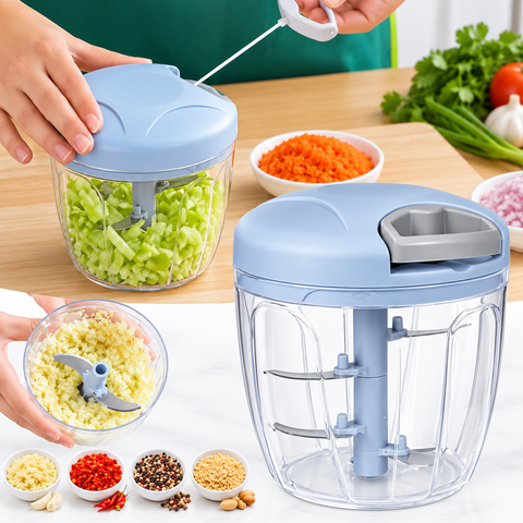 Manual Vegetable Chopper | 500ML (3 Blade) & 900ML (5 Blade) | Food Chopper | Onion Garlic Cutter | Kitchen Vegetable Cutter