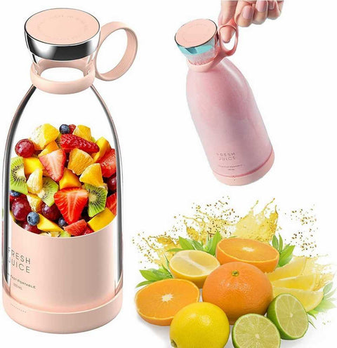 Portable and Electric Blender Bottle Juicer for Shakes and Smoothies, Mini Juicer Bottle for Traveling (Multicolour) USB Chargeable Juicer Blender6 Blades 380ml-Portable Juicer Cup & Smoothie Maker